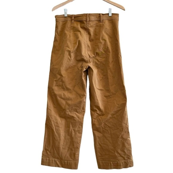 Marine Layer Cropped, Straight Leg Pants, Dark Mustard, Pockets, Belt Loops, 8 - Picture 2 of 6